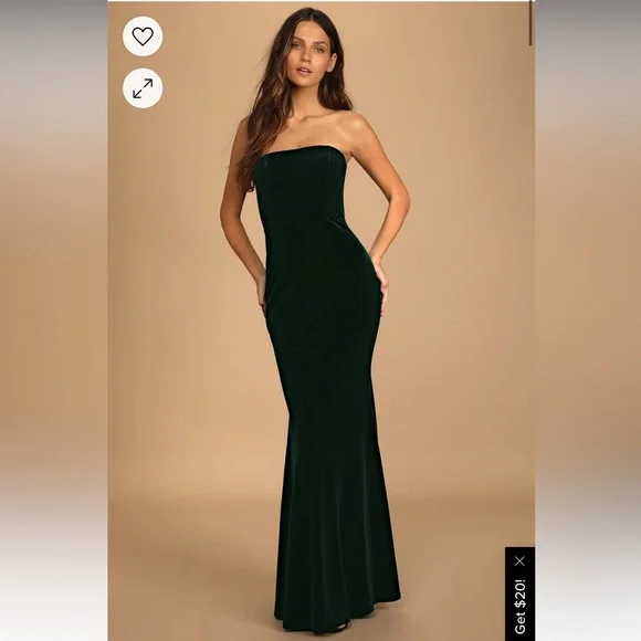 Lulus | Dresses | Lulus Emerald Green Velvet Maxi Dress | Poshmark